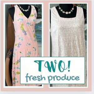 fresh produce Pink Floral Sleeveless Summer Dresses